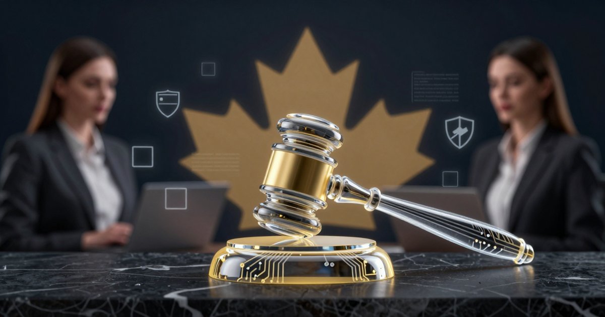 The Complete Guide to AI Governance for Canadian Businesses AI governance and compliance framework — scales of justice with digital overlay