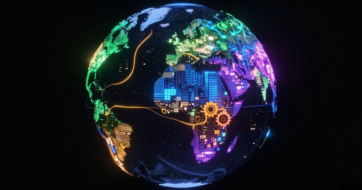 AI transforming industries — robot hand reaching across diverse business sectors AI transforming industries — robot hand reaching across diverse business sectors