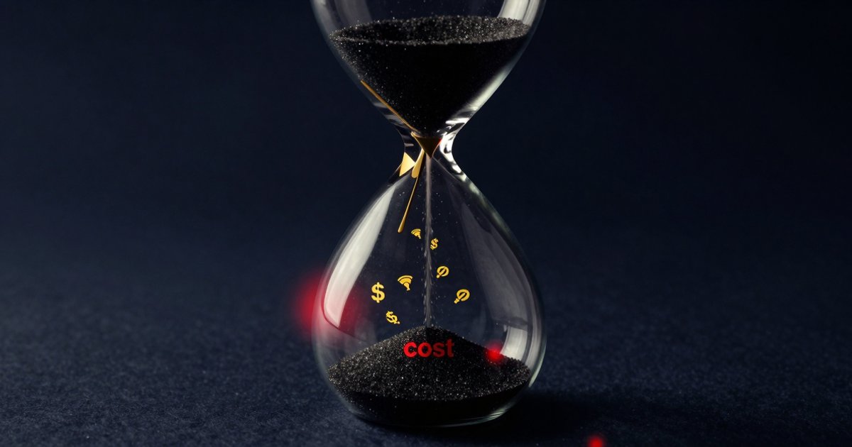The Hidden Cost of AI Hesitation Business opportunity cost visualization — time running out on competitive advantage