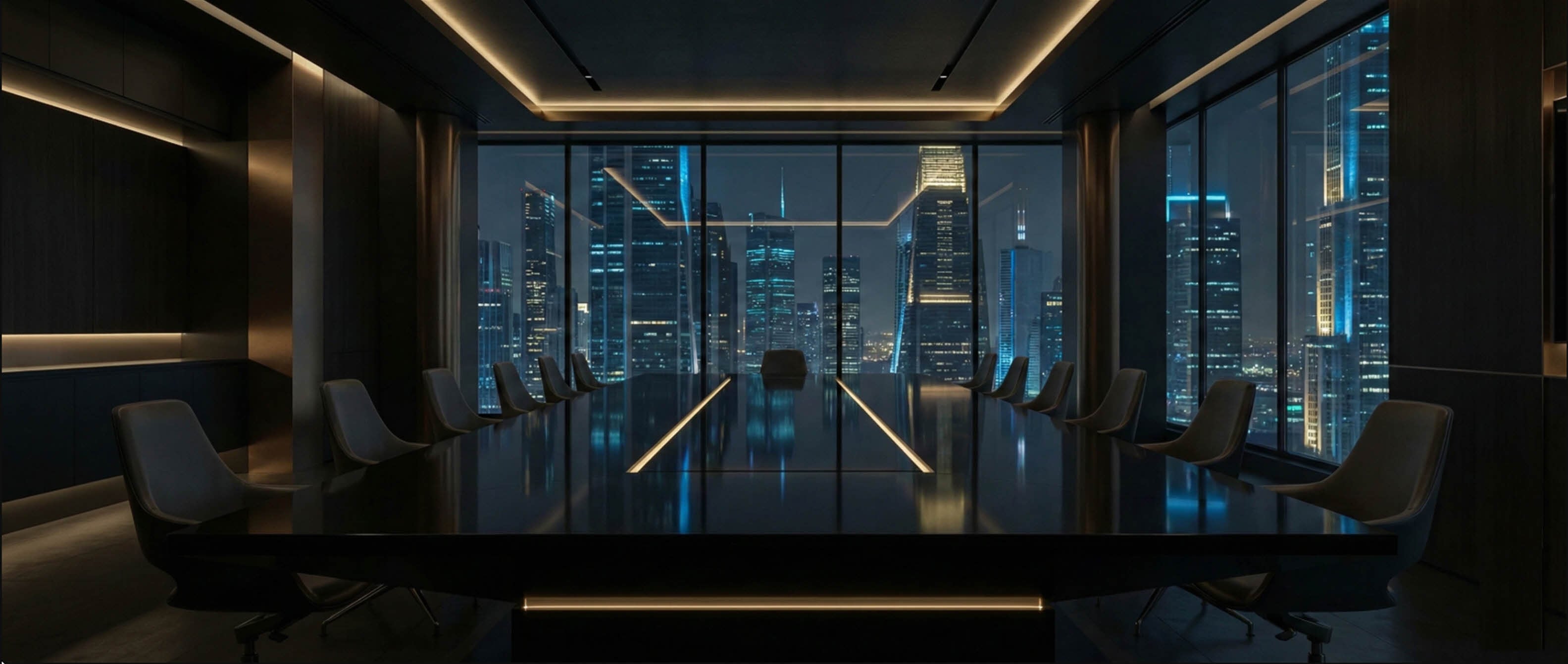Enterprise AI consulting boardroom — AI transformation strategy session for business leaders